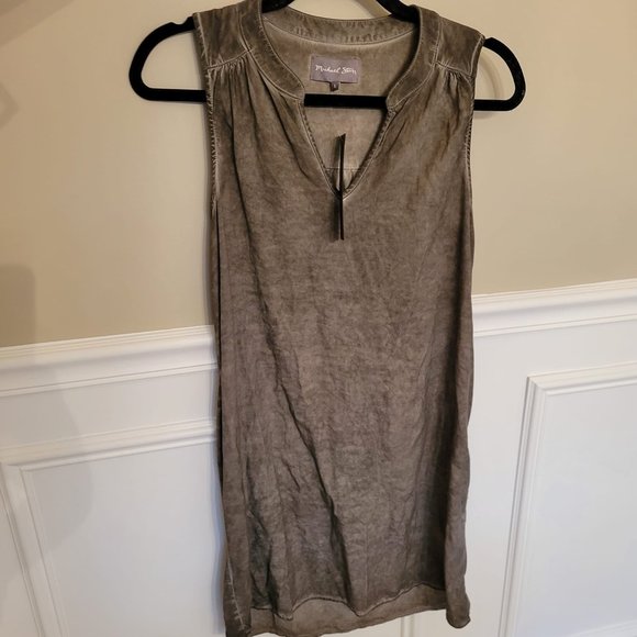 Michael Stars Womens Sailor Wash On Rylie Rayon Sleeveless V-Neck Dress